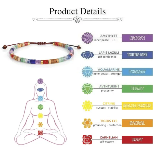KIBO 7 Chakra Crystal Bracelet | Wearable Wellness for Full Energy Alignment - Sacred Opens, purifies, and balances all | Kibo Space