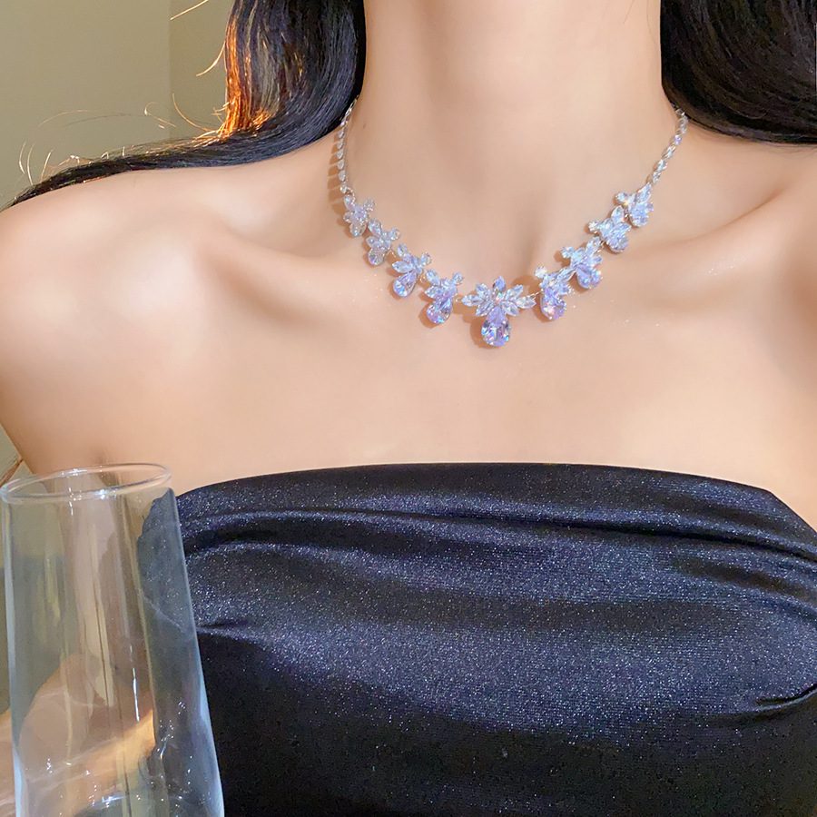 Buy European and American zircon water drop flower ear hook necklace suit light luxury high sense clavicle chain exquisite fashion temperament jewelry | Kibo Space Jewelry O1CN01D4yaMg1a2Aa2b2LoE 4070793271 0 cib crystal bracelet