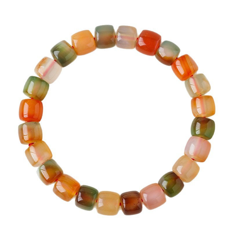 Buy KIBO Peacock Agate "Pill Bead" Bracelet - Vibrant Earth Tones | Kibo Space Jewelry KIBO Peacock Agate "Pill Bead" Bracelet - Vibrant Earth Tones - Image 3