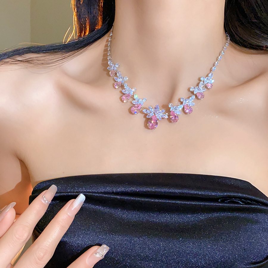 Buy European and American zircon water drop flower ear hook necklace suit light luxury high sense clavicle chain exquisite fashion temperament jewelry | Kibo Space Jewelry O1CN01IOJFh81a2Aa4yx4t3 4070793271 0 cib crystal bracelet
