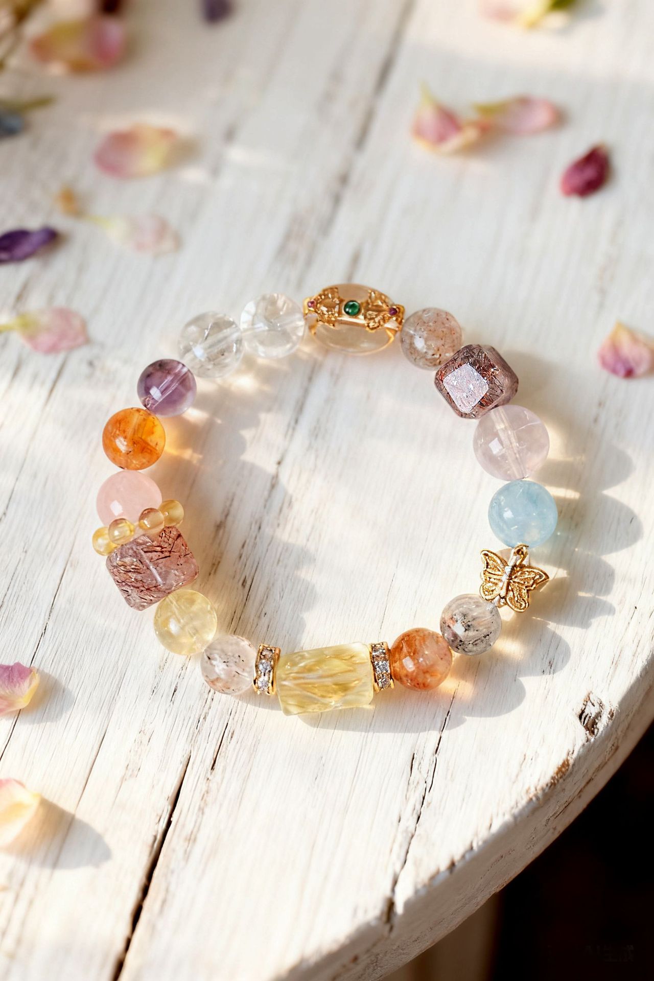 Buy Multi-Gem Crystal Energy Bracelet | Rainbow Wearable Wellness for Balance & Good Luck | Kibo Space Jewelry Multi-Gem Crystal Energy Bracelet | Rainbow Wearable Wellness for Balance & Good Luck - Image 5