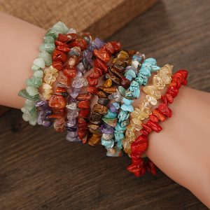 Cross-border Natural Crystal Gravel Bracelet Crystal Agate Irregular Gravel Bracelet Women's Various Material Bracelet