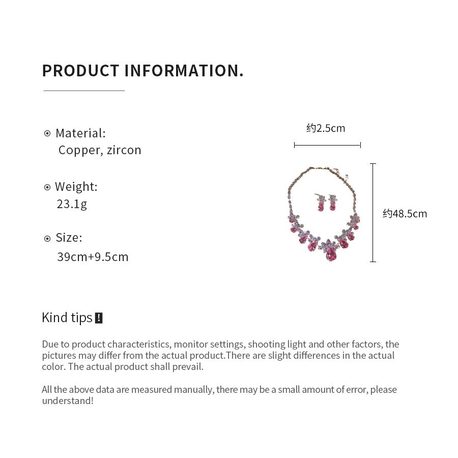 Buy European and American zircon water drop flower ear hook necklace suit light luxury high sense clavicle chain exquisite fashion temperament jewelry | Kibo Space Jewelry O1CN01e9pAf41a2Aa3sujfO 4070793271 0 cib crystal bracelet