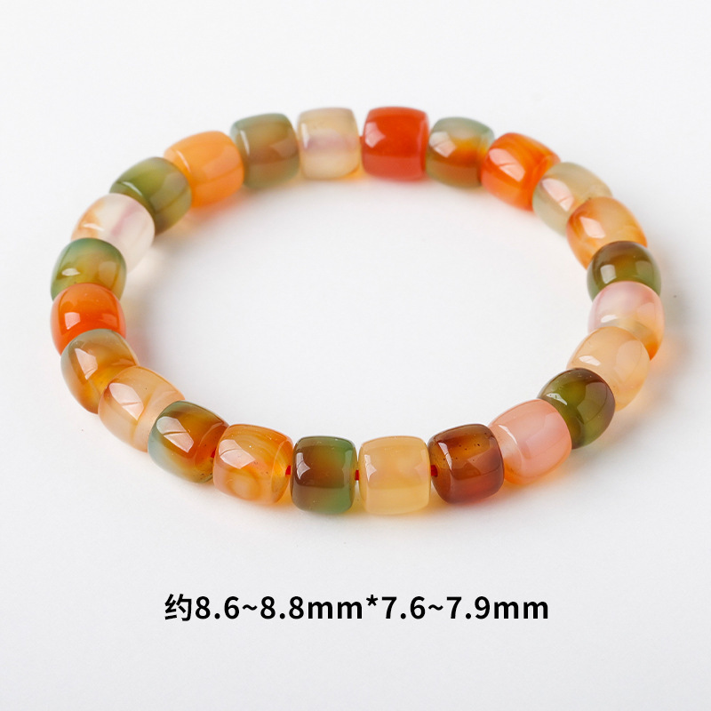 Buy KIBO Peacock Agate "Pill Bead" Bracelet - Vibrant Earth Tones | Kibo Space Jewelry KIBO Peacock Agate "Pill Bead" Bracelet - Vibrant Earth Tones - Image 2