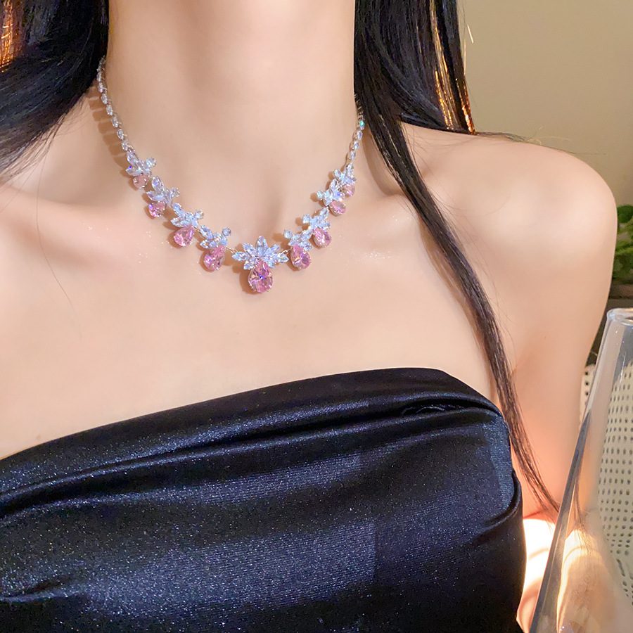 Buy European and American zircon water drop flower ear hook necklace suit light luxury high sense clavicle chain exquisite fashion temperament jewelry | Kibo Space Jewelry O1CN01lEXuEU1a2Aa4QA2ud 4070793271 0 cib crystal bracelet