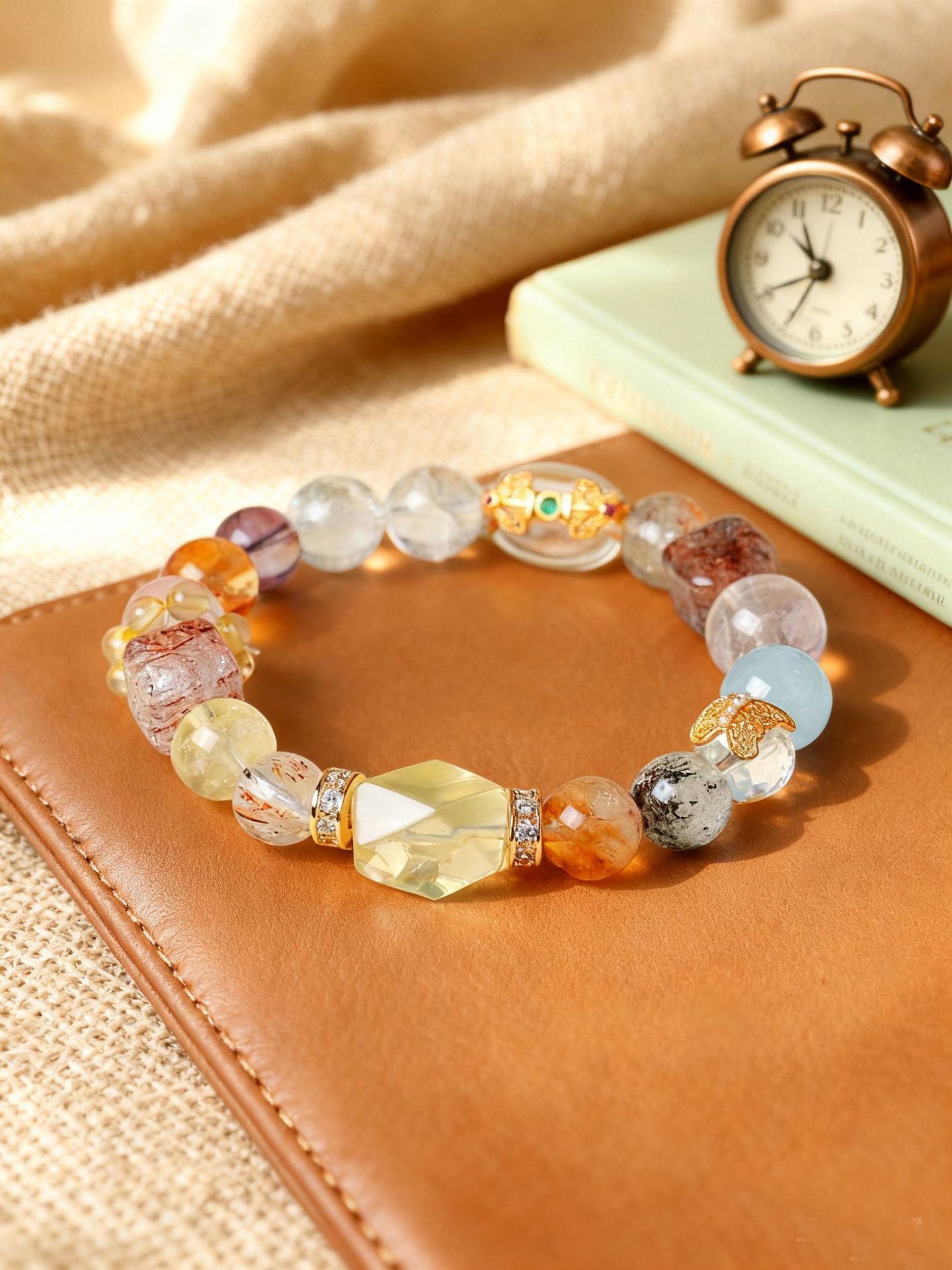 Buy Multi-Gem Crystal Energy Bracelet | Rainbow Wearable Wellness for Balance & Good Luck | Kibo Space Jewelry Multi-Gem Crystal Energy Bracelet | Rainbow Wearable Wellness for Balance & Good Luck - Image 2