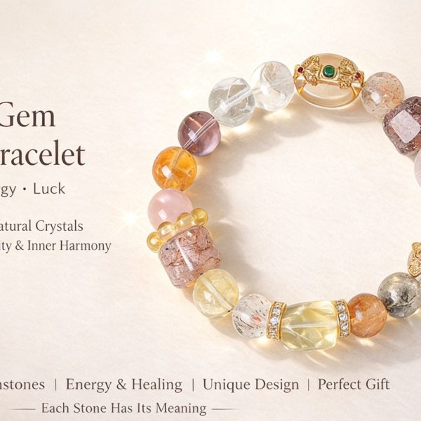 Multi-Gem Crystal Energy Bracelet | Rainbow Wearable Wellness for Balance & Good Luck - Sacred A joyful, balancing mix of | Kibo Space