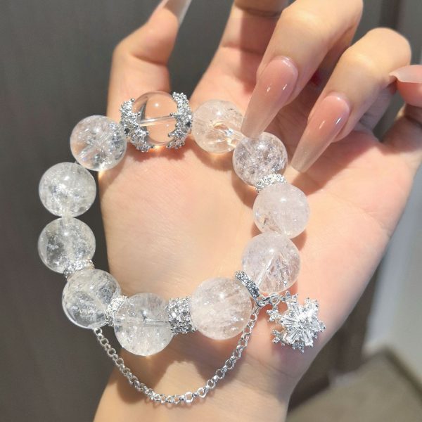 Clear Quartz Snowflake Bracelet