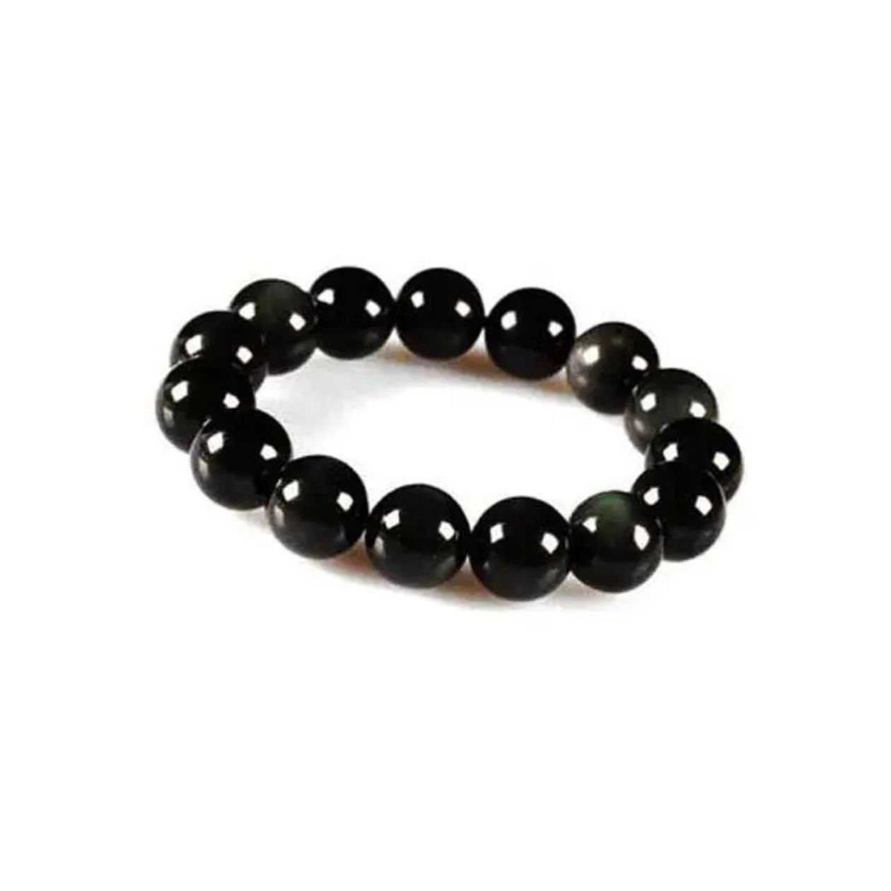 Buy Black Obsidian Anxiety Relief Bracelet – Protection, Calm & Energy Balance | Kibo Space Jewelry Black Obsidian Anxiety Relief Bracelet – Protection, Calm & Energy Balance - Image 5