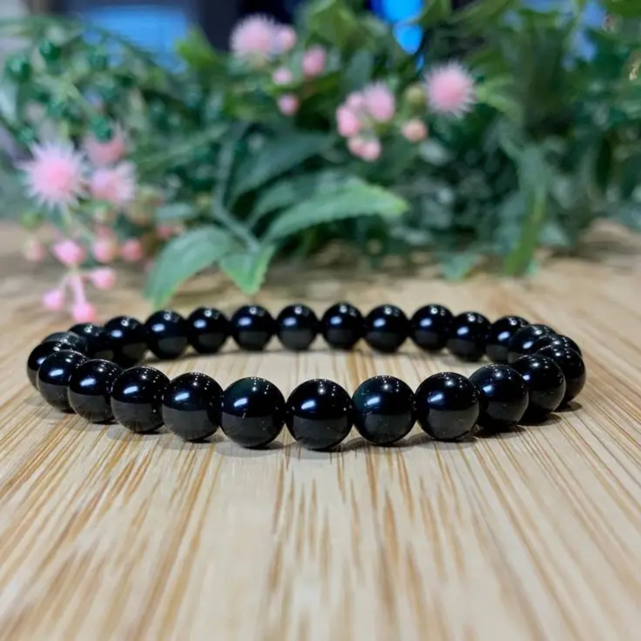 Buy Black Obsidian Anxiety Relief Bracelet – Protection, Calm & Energy Balance | Kibo Space Jewelry Black Obsidian Anxiety Relief Bracelet – Protection, Calm & Energy Balance - Image 4