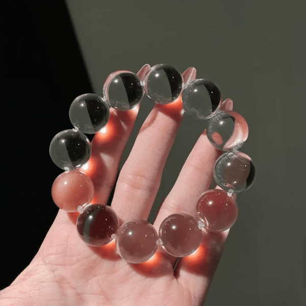 Natural Clear Quartz Crystal Bracelet, Handmade Healing Jewelry Mindful Wearable Wellness View | Kibo Space