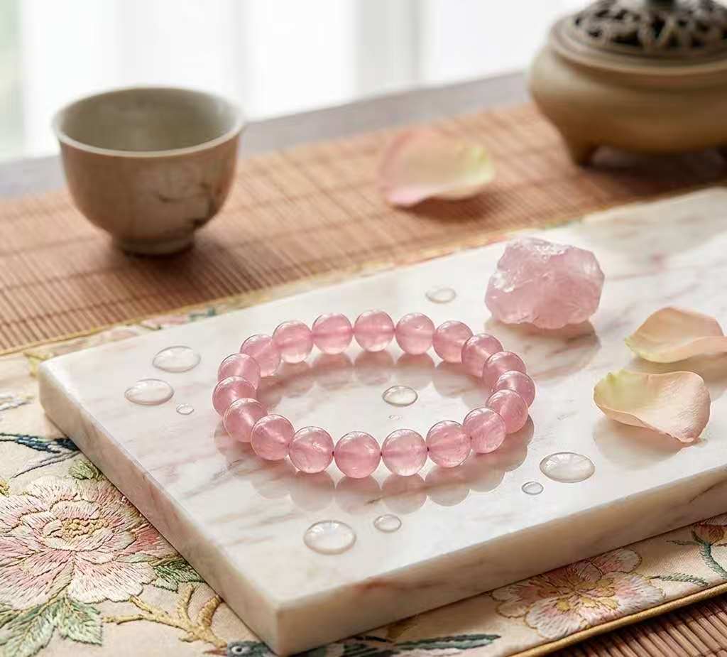 Buy Celestial Love | Natural Madagascar Lavender Rose Quartz Bracelet | Kibo Space Jewelry Madagascar Rose Quartz Bracelet by Kibo Space