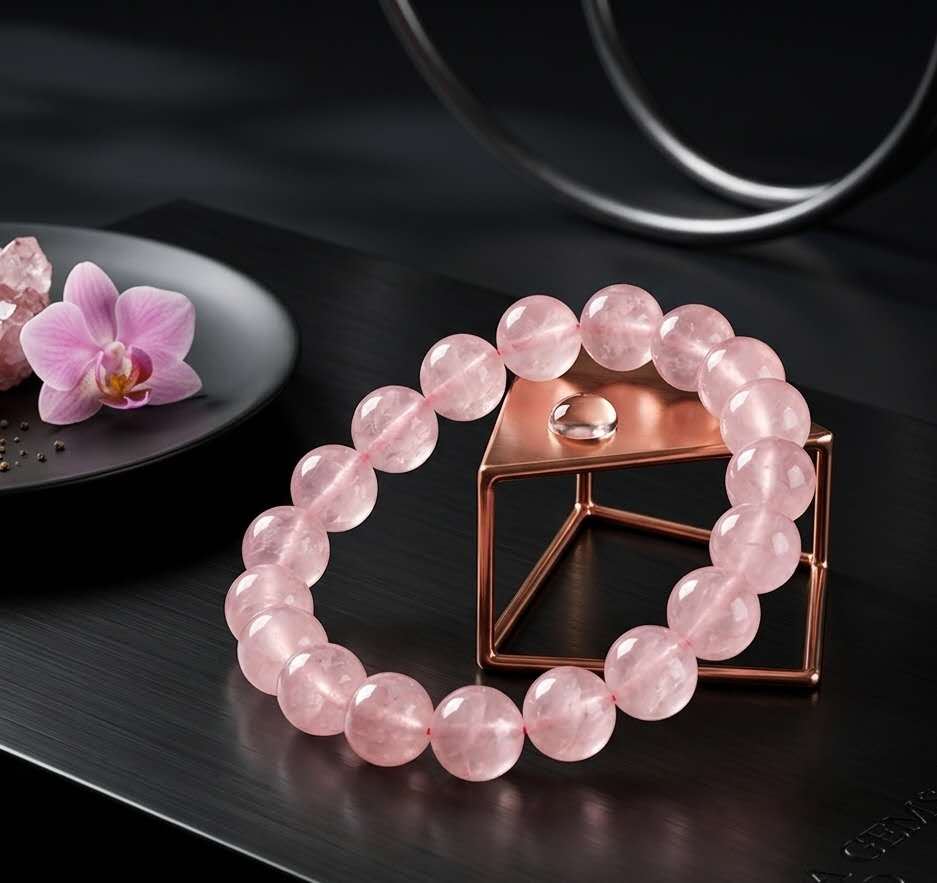 Buy Celestial Love | Natural Madagascar Lavender Rose Quartz Bracelet | Kibo Space Jewelry Celestial Love | Natural Madagascar Lavender Rose Quartz Bracelet - Image 6