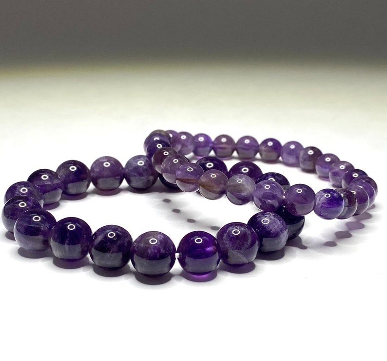 Buy Dreamy Chevron Amethyst Beaded Bracelet | Wisdom Healing Crystal Bracelet | Kibo Space Jewelry Dreamy Chevron Amethyst Beaded Bracelet | Wisdom Healing Crystal Bracelet - Image 5