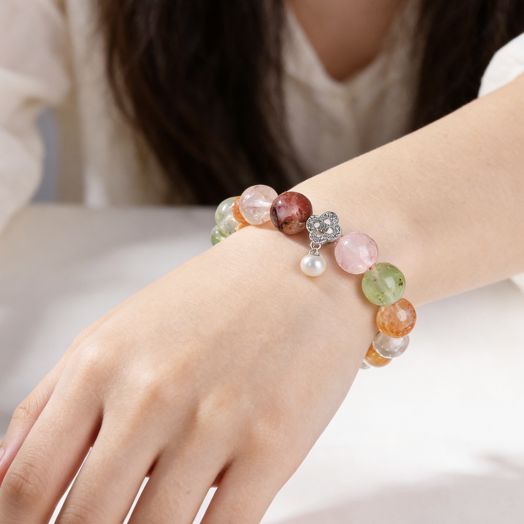 Buy KIBO Multi-Gemstone Crystal Bracelet - Harmonious Energy | Kibo Space Jewelry KIBO Multi-Gemstone Crystal Bracelet - Harmonious Energy - Image 6
