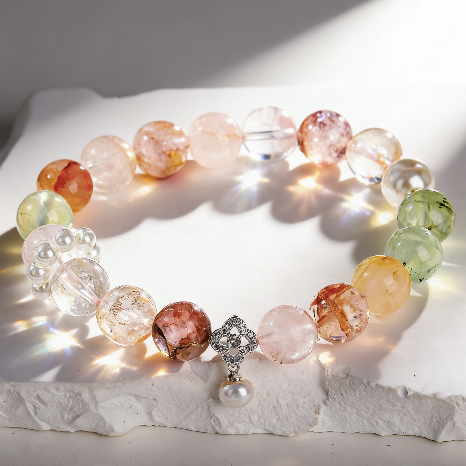 Buy KIBO Multi-Gemstone Crystal Bracelet - Harmonious Energy | Kibo Space Jewelry KIBO Multi-Gemstone Crystal Bracelet - Harmonious Energy