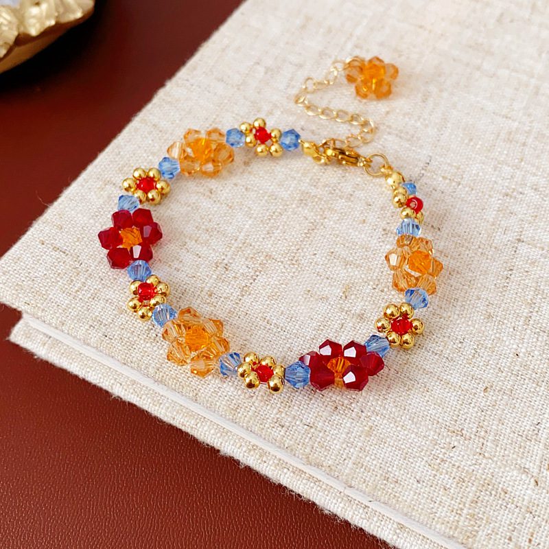 Buy Handmade 2Pcs Boho Flower Beaded Jewelry Set | Vibrant Crystal Joy & Creative Energy | Kibo Space Jewelry Handmade 2Pcs Boho Flower Beaded Jewelry Set | Vibrant Crystal Joy & Creative Energy - Image 6