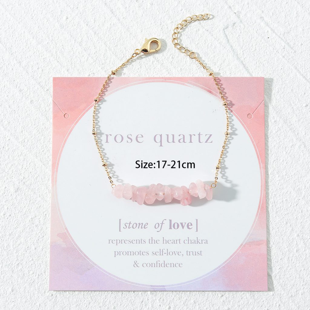 Natural Pink Crystal Stone Bracelet | Heart Chakra Healing | Minimalist Soul-Centered Jewelry