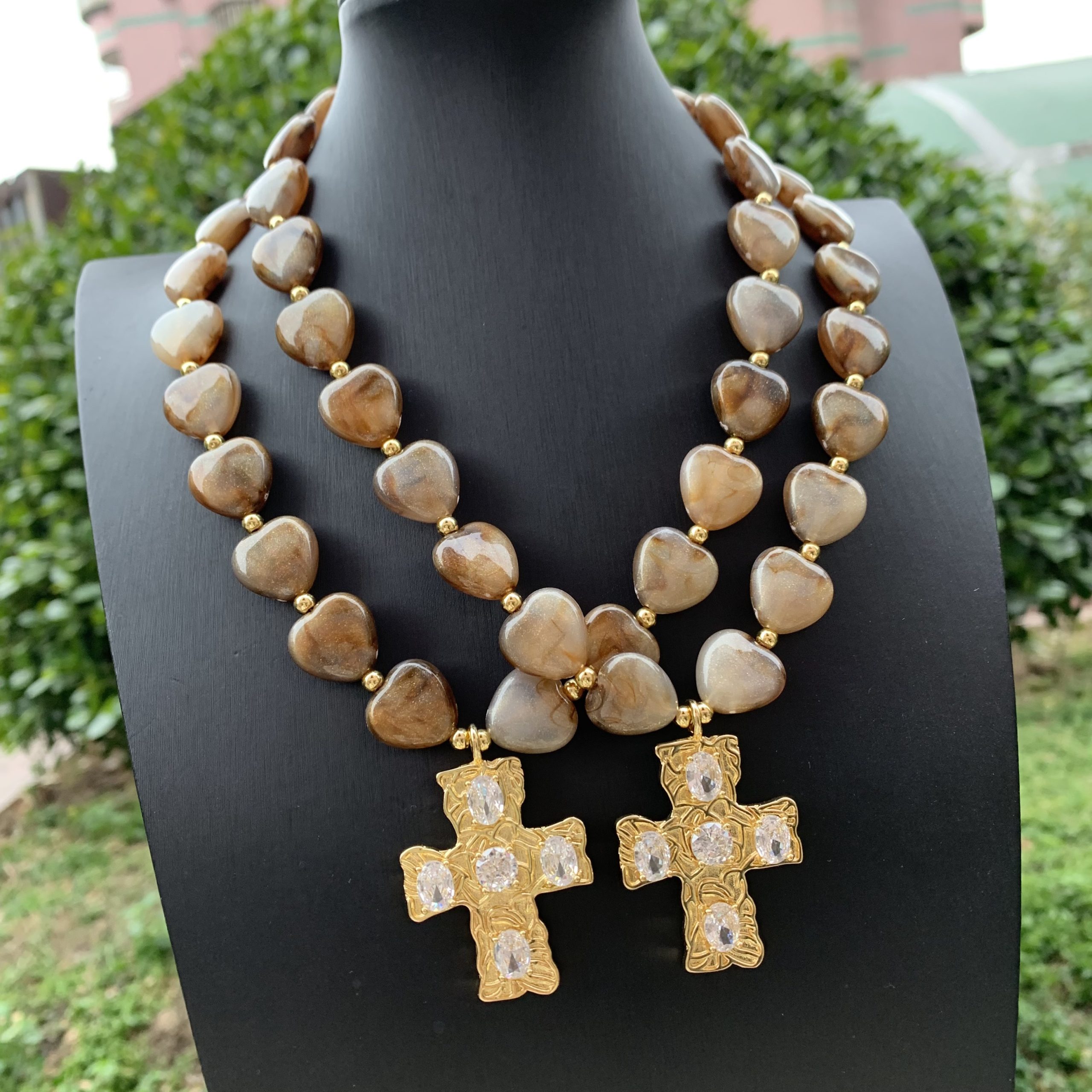 Buy Natural Wooden Bead Cross Necklace | Handmade Soulful Jewelry for Protection & Peace | Kibo Space Jewelry Natural Wooden Bead Cross Necklace | Handmade Soulful Jewelry for Protection & Peace - Image 5