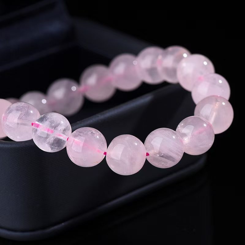 Buy Natural gemstone healing stone pink rose quartz round beads 6-12mm crystal bracelet | Kibo Space Jewelry Natural gemstone healing stone pink rose quartz round beads 6-12mm crystal bracelet - Image 4