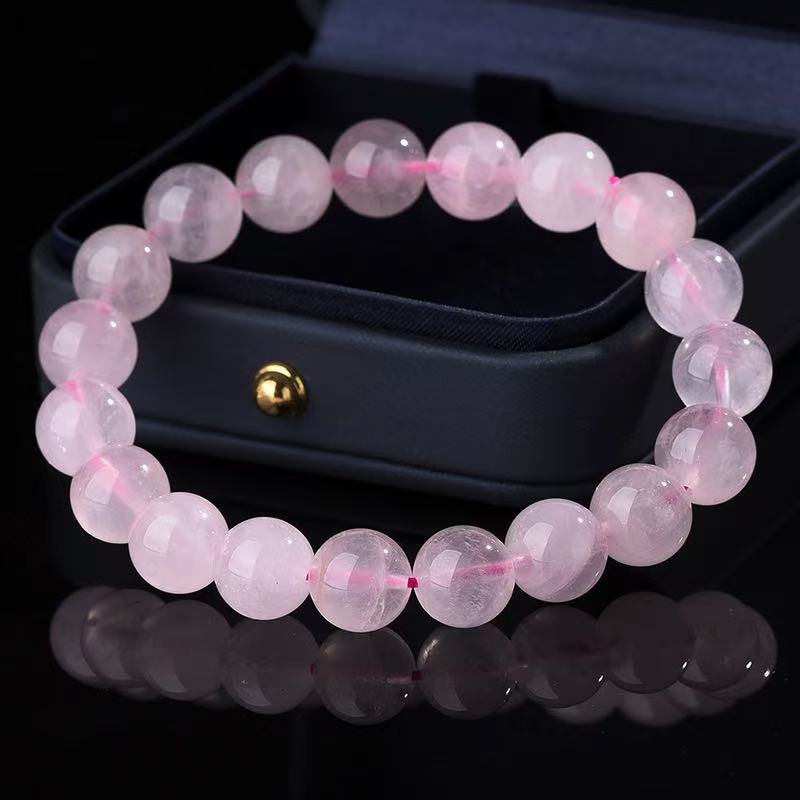 Buy Natural gemstone healing stone pink rose quartz round beads 6-12mm crystal bracelet | Kibo Space Jewelry Natural gemstone healing stone pink rose quartz round beads 6-12mm crystal bracelet - Image 5